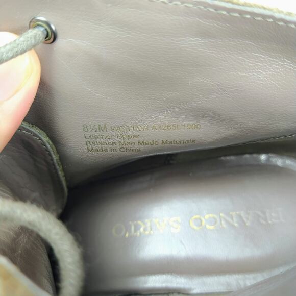 FRANCO SARTO Womens Taupe "Weston" Suede Ankle Booties Sz 8.5 Lace-Up Wedge Heel - Picture 7 of 7